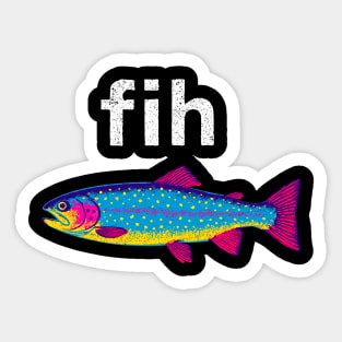 Funky Trout Fih Fish Meme Fishing Humor Sticker